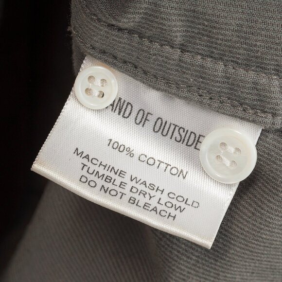 Band of Outsiders Grey Corduroy Button-Up Shirt - Picture 8 of 9